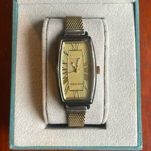 Ecclissi Mother-Of-Pearl Dial Sterling Silver 14k Gold-Plated Mesh strap watch